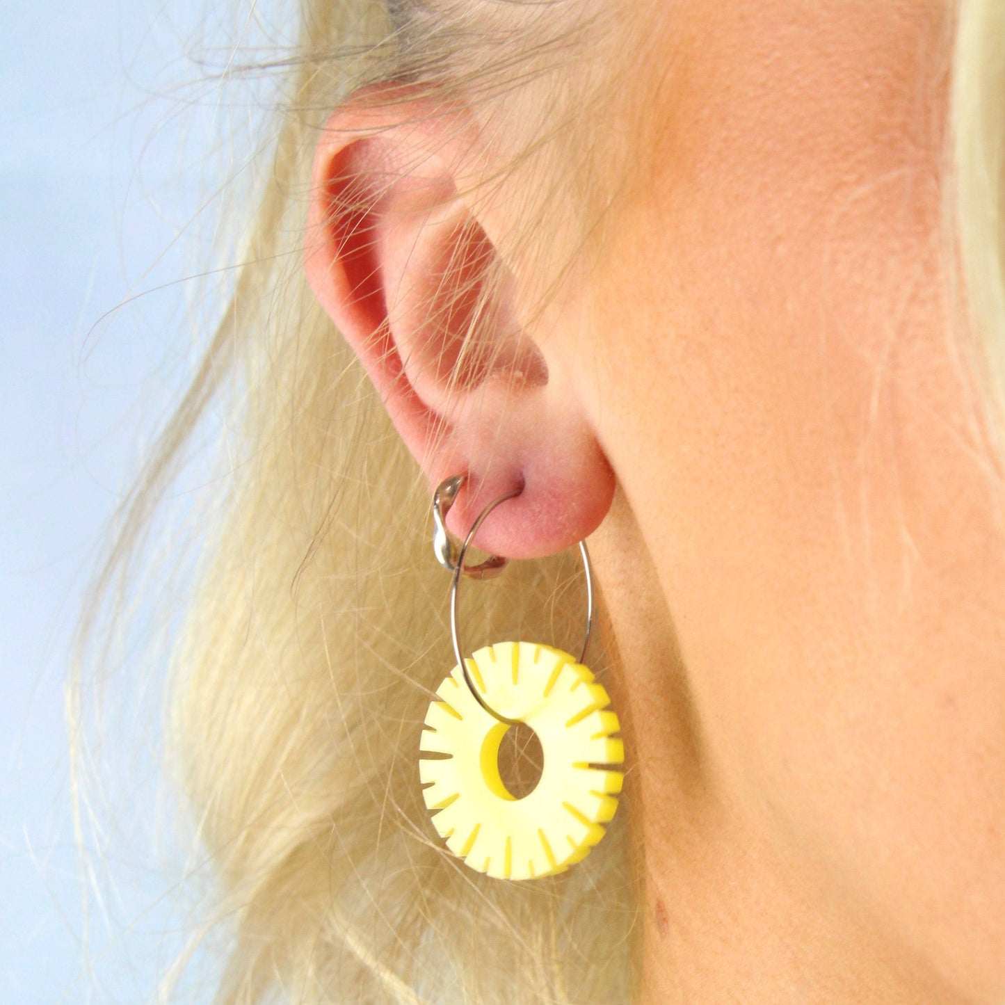 Pineapple Ring Hoop Earrings