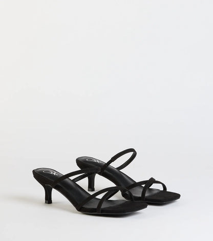 Chic Strappy Kitten Stiletto Heels