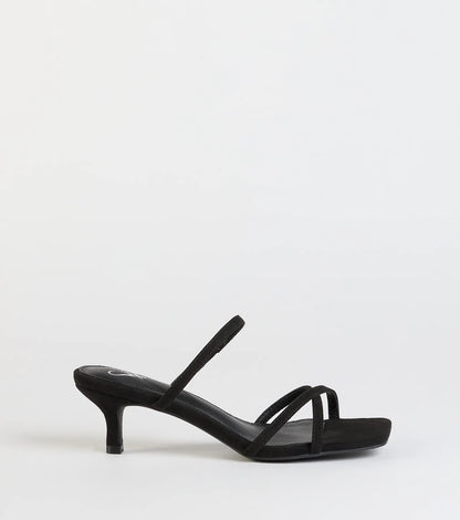 Chic Strappy Kitten Stiletto Heels