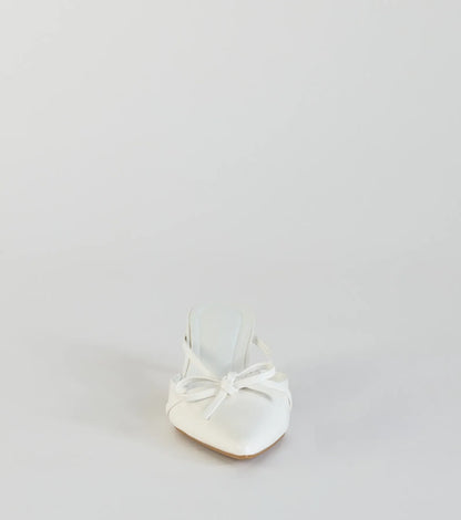 Sweetest Thing Bow Kitten Heel Mules