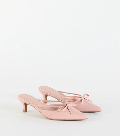 Sweetest Thing Bow Kitten Heel Mules
