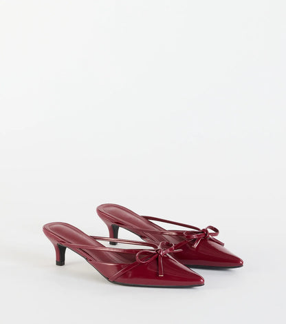 Sweetest Thing Bow Kitten Heel Mules