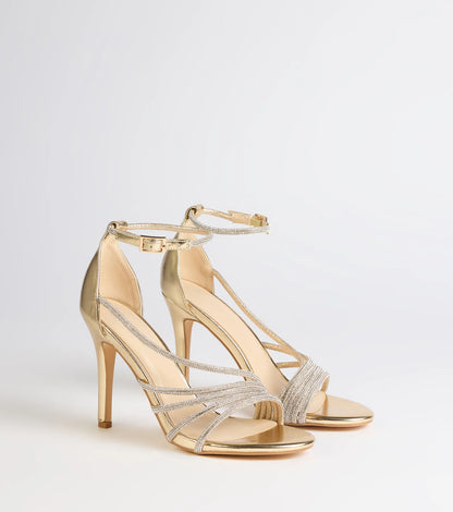 Radiant Night Rhinestone Metallic Stiletto Heels