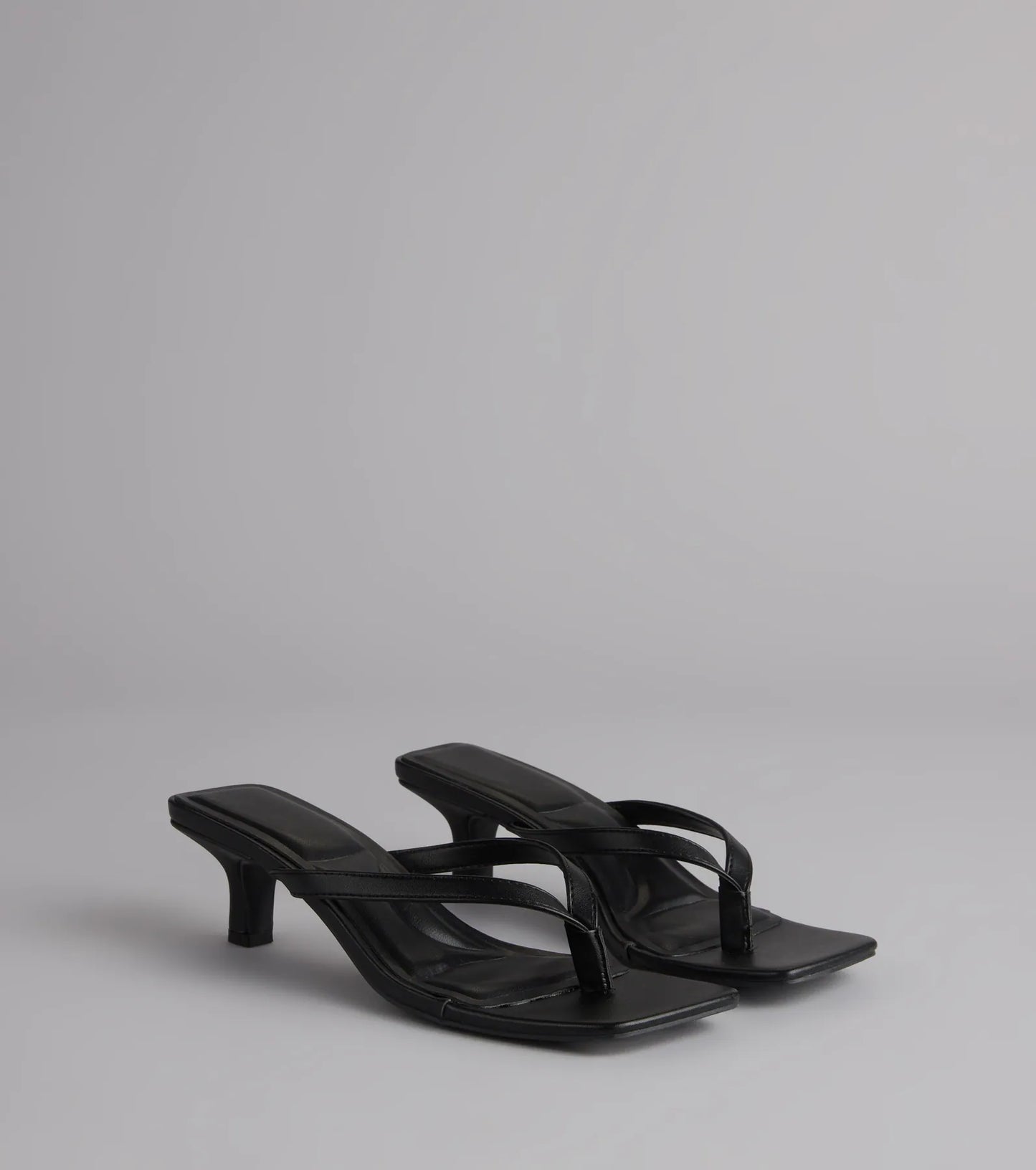 Feeling Chic Thong Square Toe Heels
