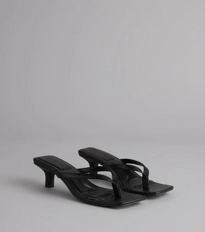 Feeling Chic Thong Square Toe Heels