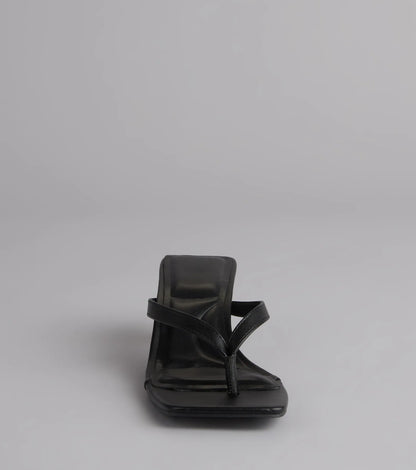 Feeling Chic Thong Square Toe Heels