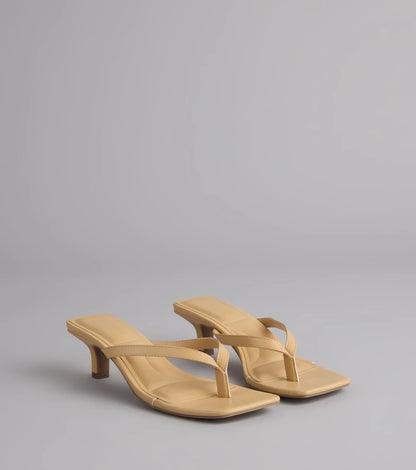 Feeling Chic Thong Square Toe Heels