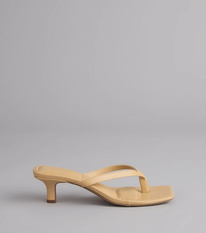 Feeling Chic Thong Square Toe Heels