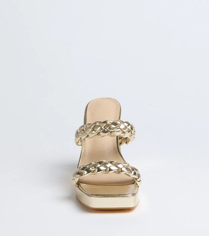 Social Season Braided Strap Mules