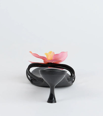 Vacay Ready Flower Strap Stiletto Mules