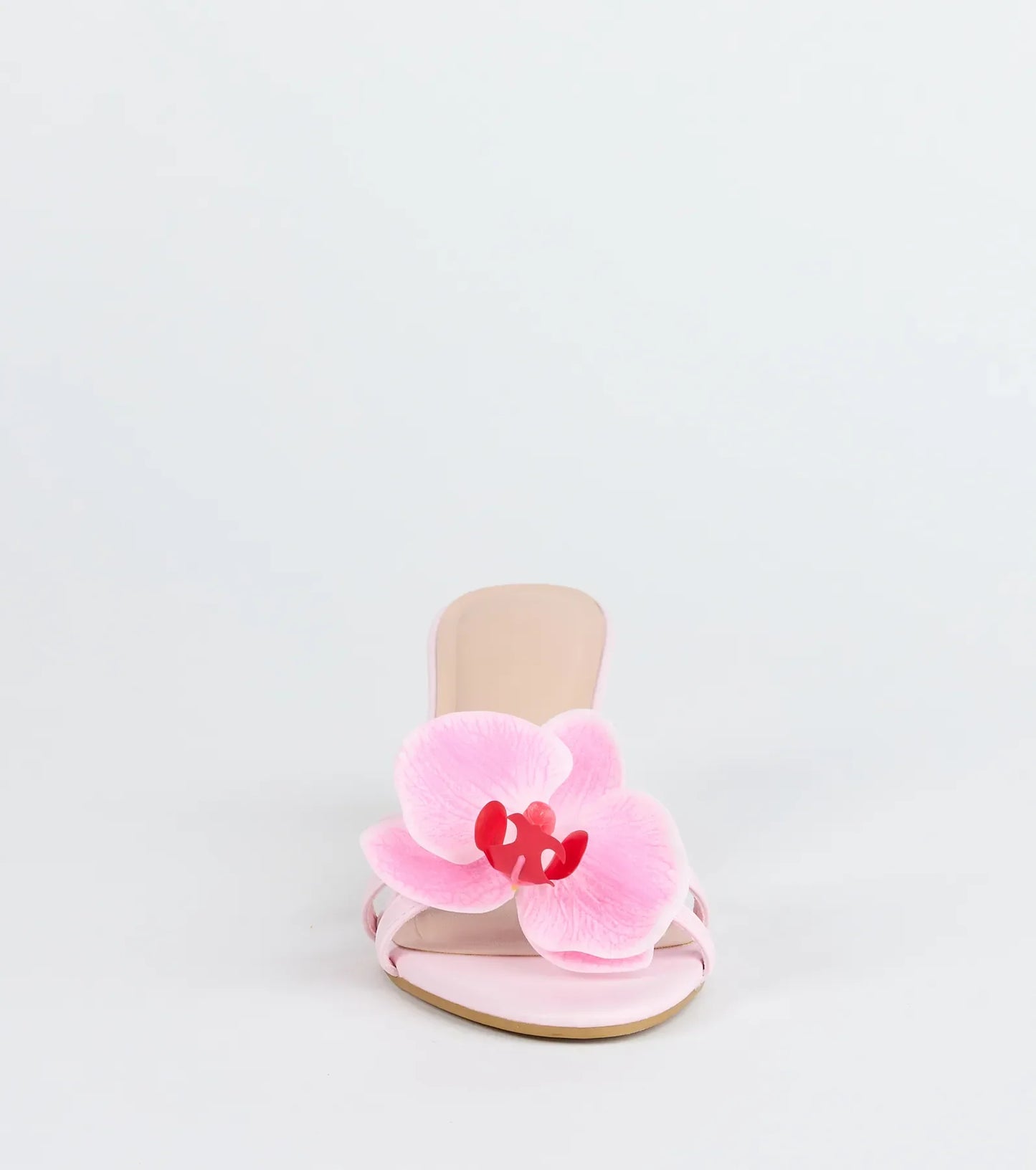 Vacay Ready Flower Strap Stiletto Mules
