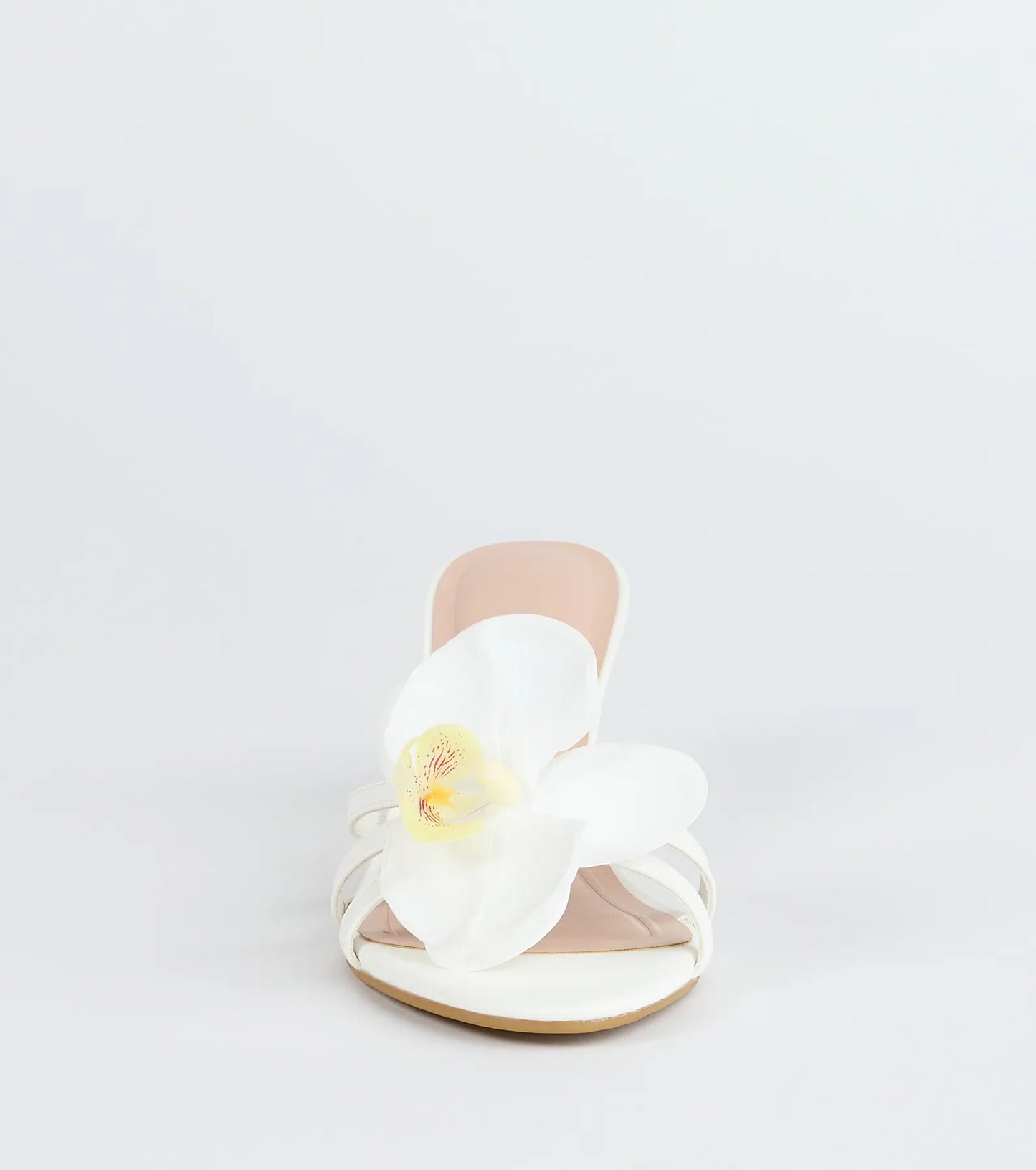 Vacay Ready Flower Strap Stiletto Mules