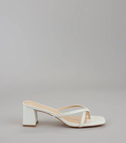 Can’t Talk, Busy Strutting Block Heel Mules
