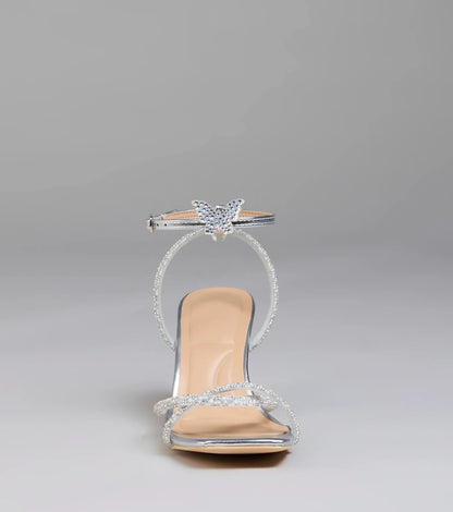 Fab Icon Butterfly Rhinestone Stiletto Heels