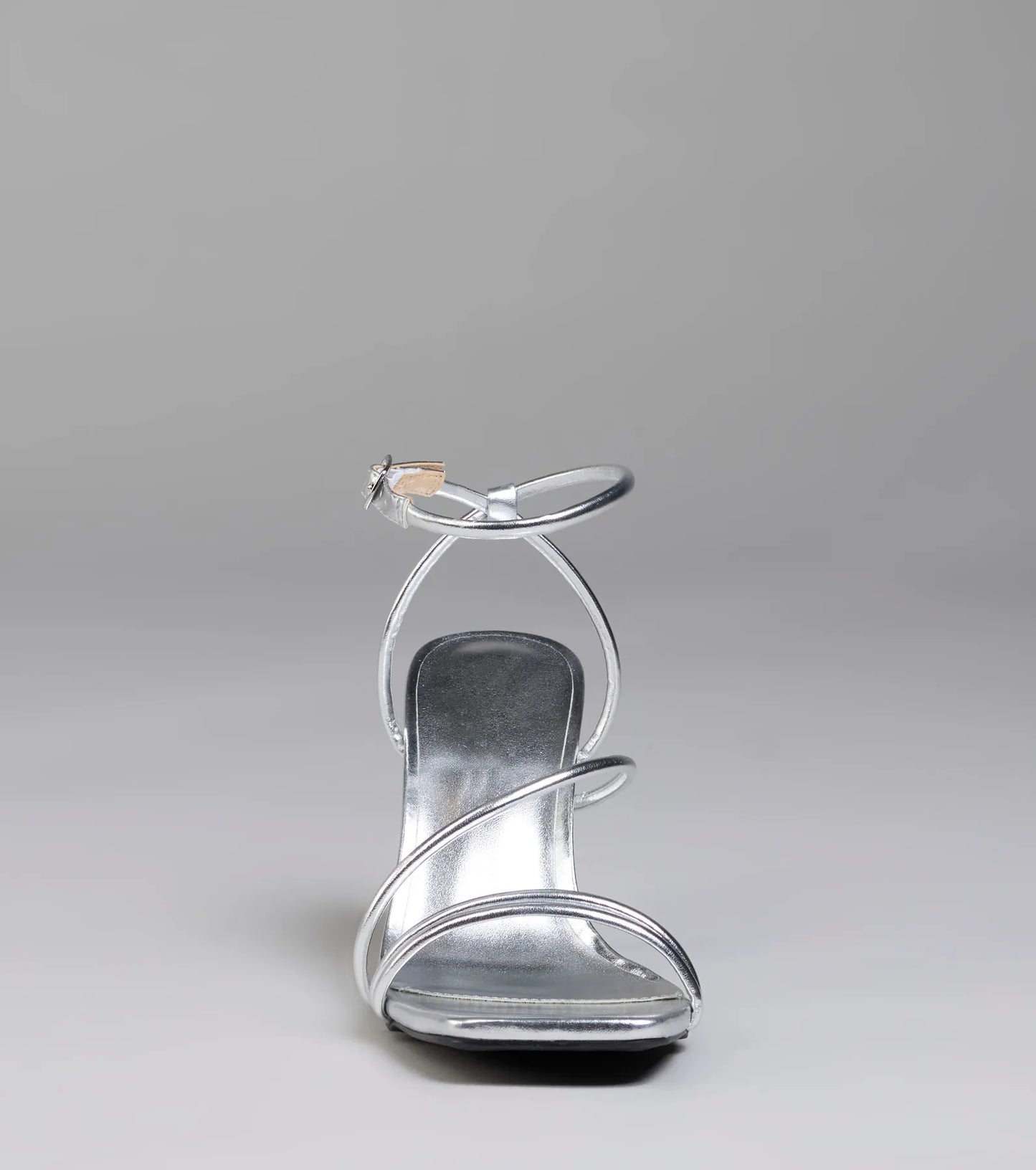Edgy Elegance Metallic Strappy Stiletto Heels