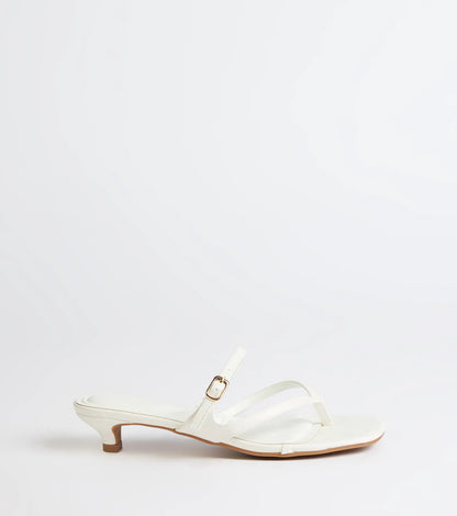 Chic Trend Thong Strap Kitten Heel Mules