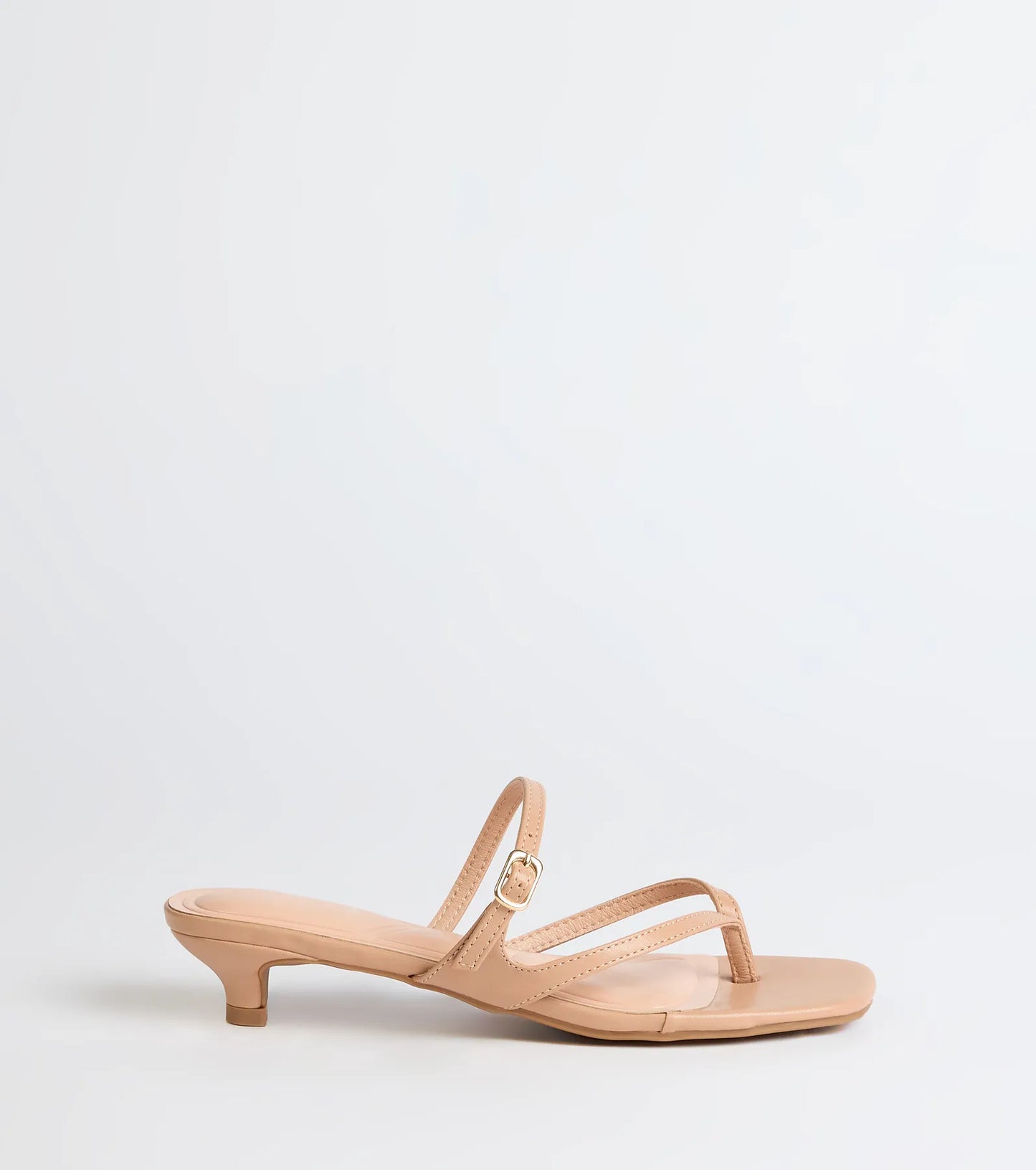 Chic Trend Thong Strap Kitten Heel Mules