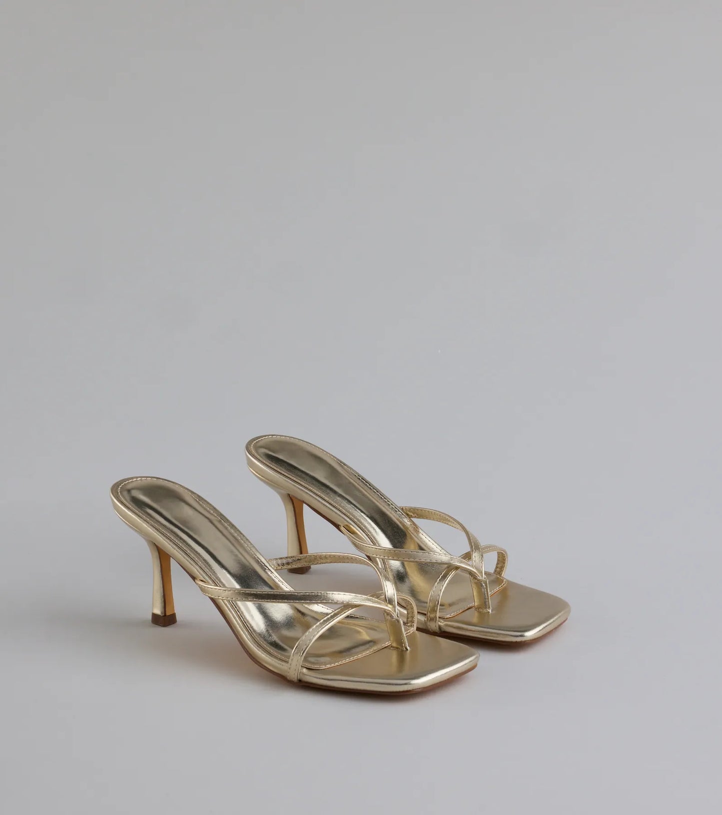 Out And About Strappy Thong Stiletto Mules