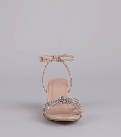 Sparkle Agenda Rhinestone Strappy Block Heels