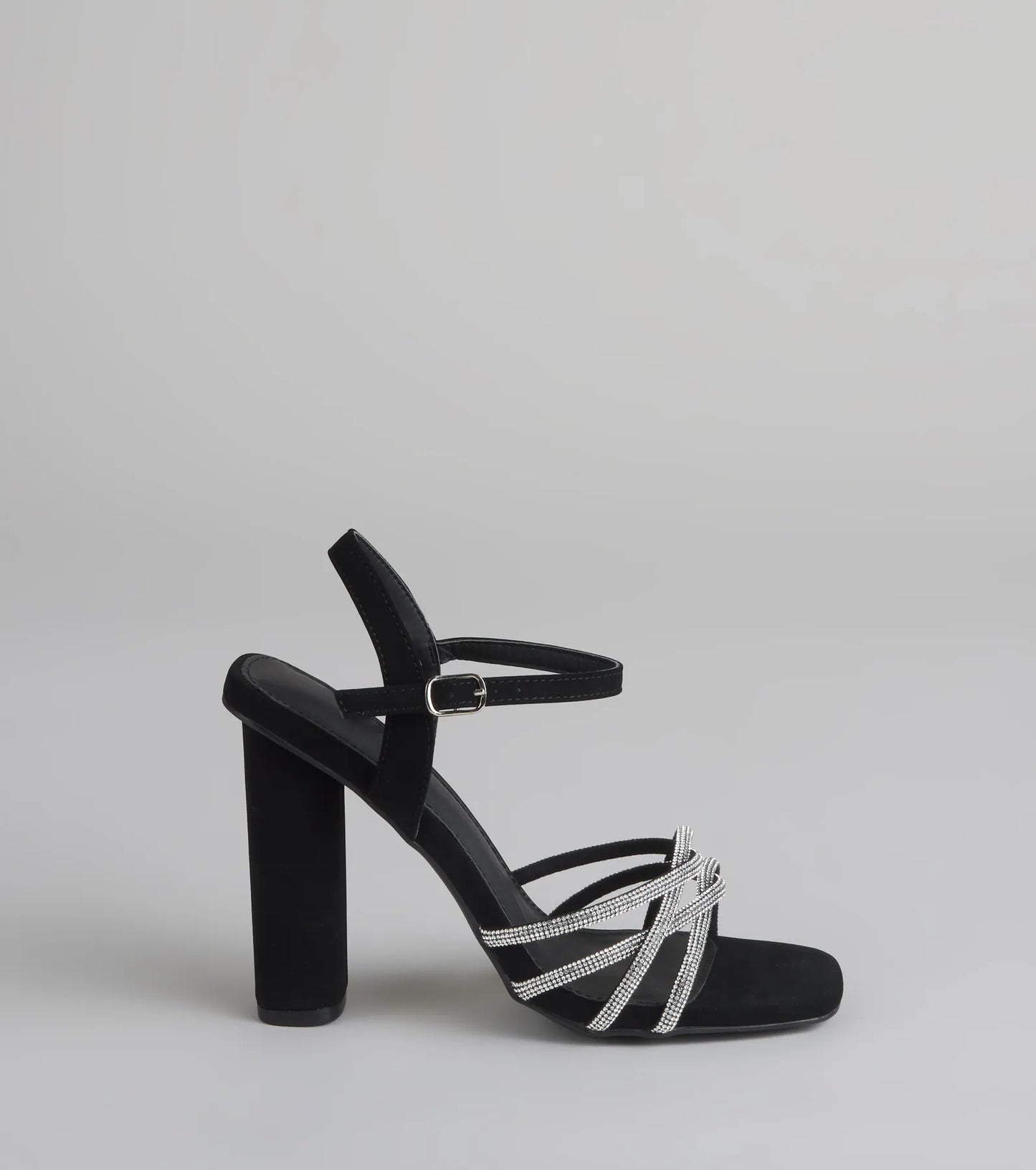 Glow Getter Twisted Rhinestone Heels