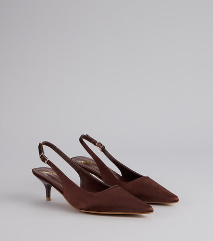 Princess Calling Satin Slingback Heels