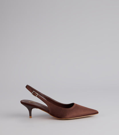 Princess Calling Satin Slingback Heels