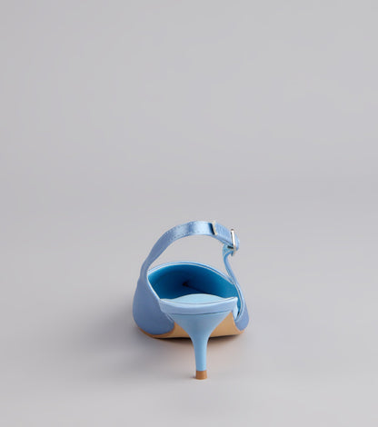 Princess Calling Satin Slingback Heels