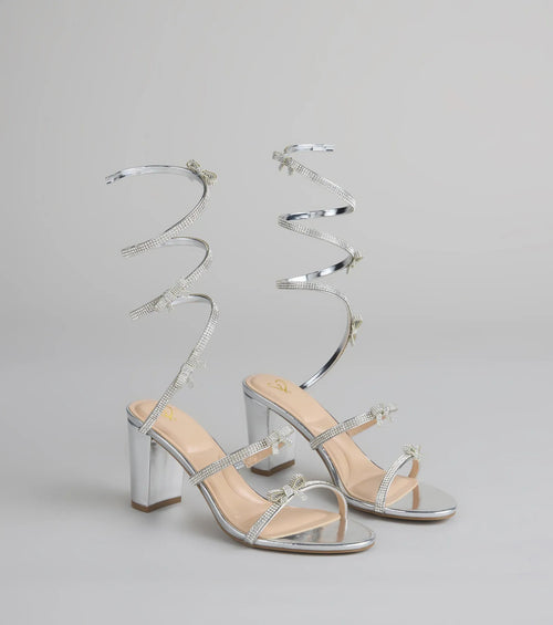 Spiral Stunner Bow Wrap Heels