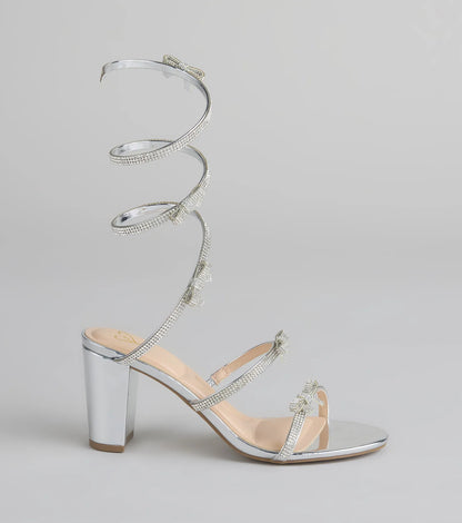 Spiral Stunner Bow Wrap Heels