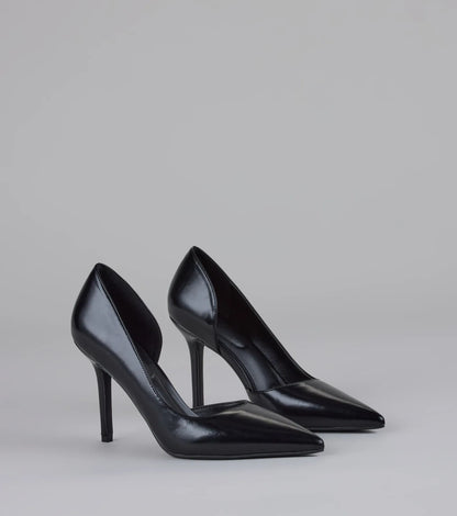 Power Move Pointed Cutout Stiletto Pumps