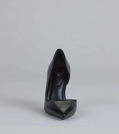 Power Move Pointed Cutout Stiletto Pumps
