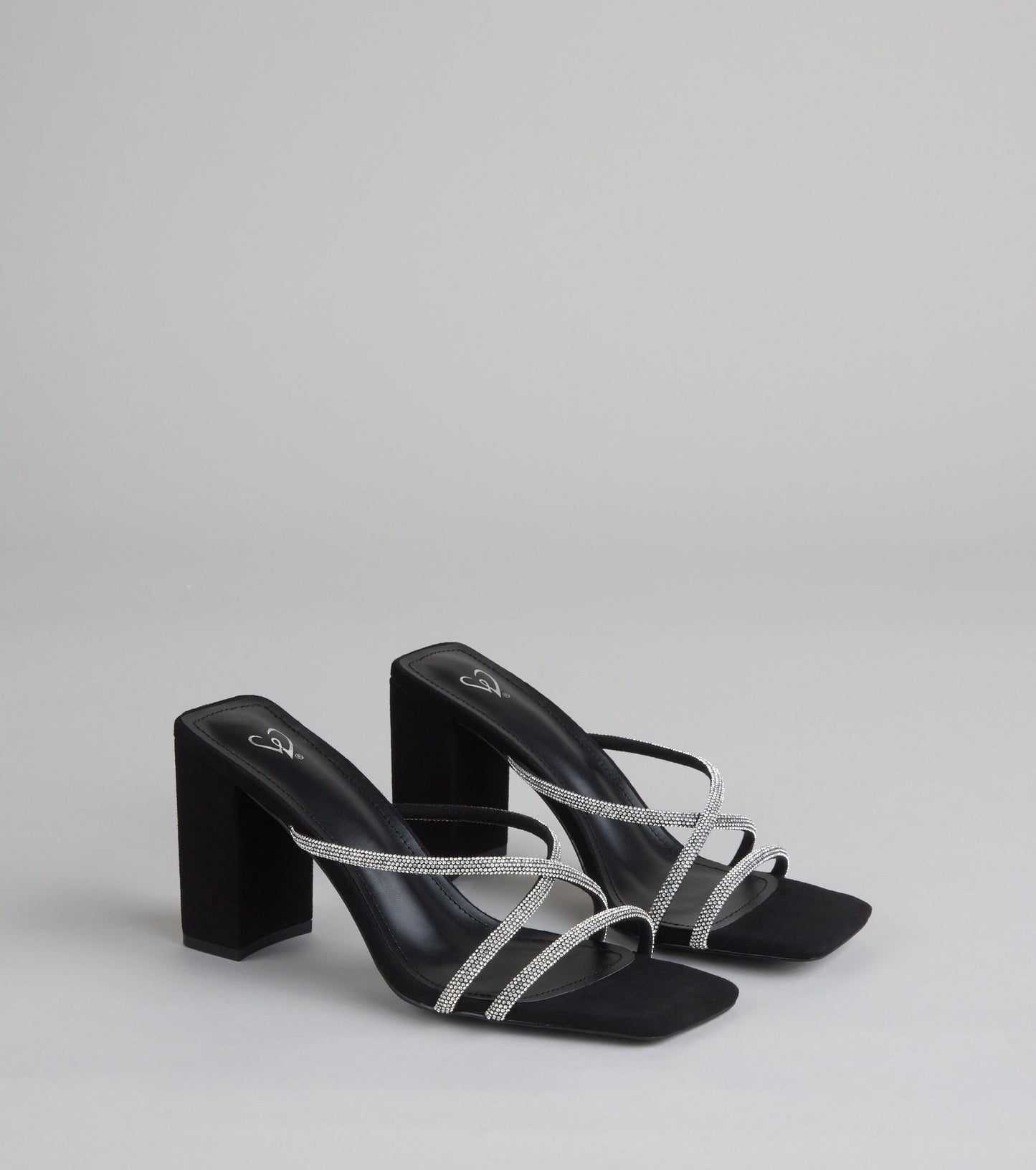 Strut Strategy Rhinestone Strappy Mules