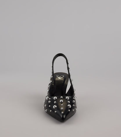 Edge Play Studded Slingback Pumps