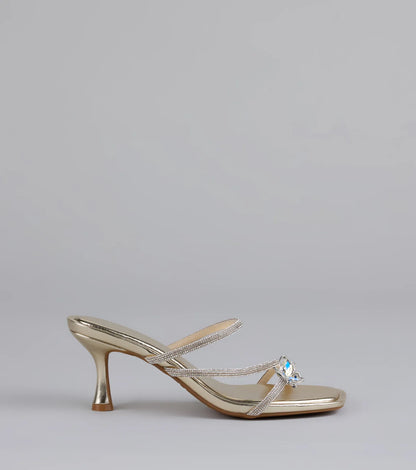 Butterfly Kisses Rhinestone Metallic Heels