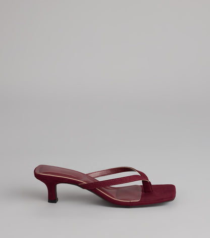 Feeling Chic Thong Square Toe Heels