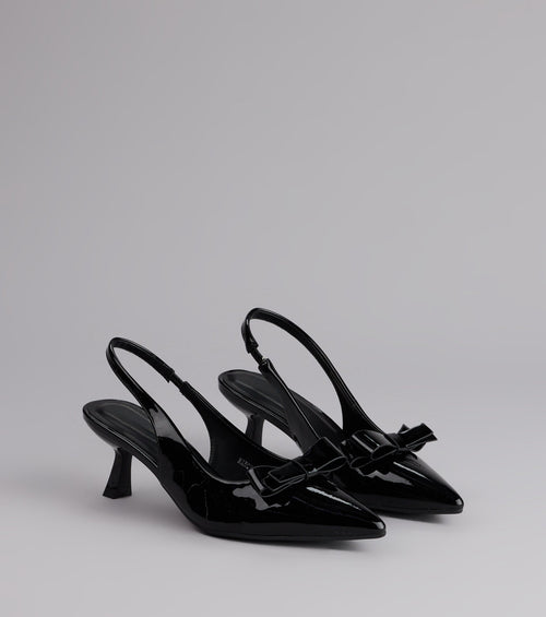 Sweet Detail Patent Slingback Heels