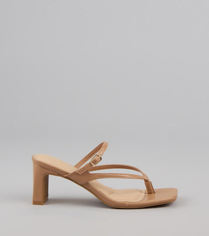 Strap In Thong Buckle Mules