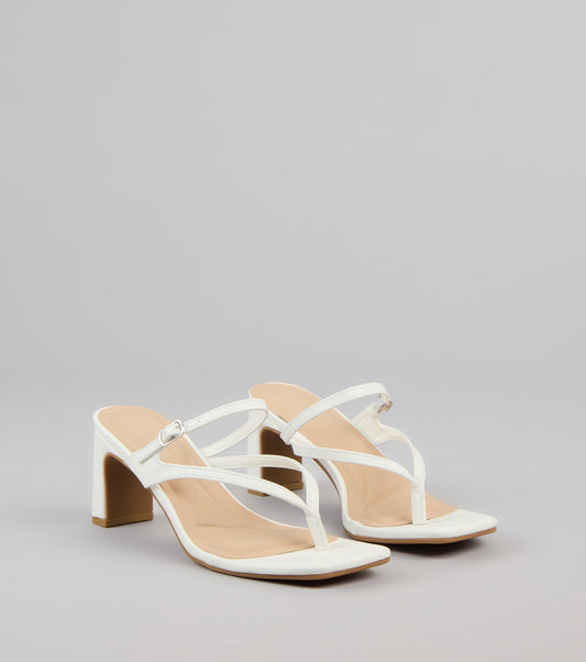 Strap In Thong Buckle Mules