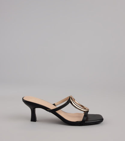 Sassy Sleek Square Toe Kitten Heels