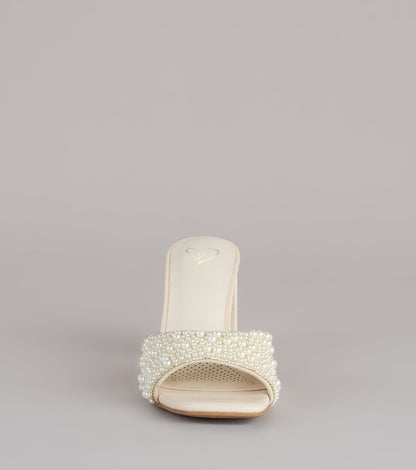 Classy And Cute Faux Pearl Block Heels
