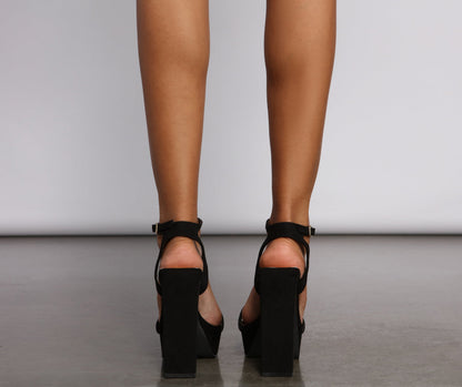 Bad and Basic Faux Suede Block Heels