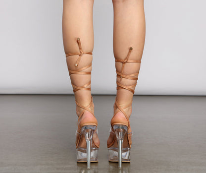 Scene Stealer Lace-Up Stiletto Heels