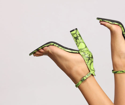 Sassy Style Snake Print Block Heels