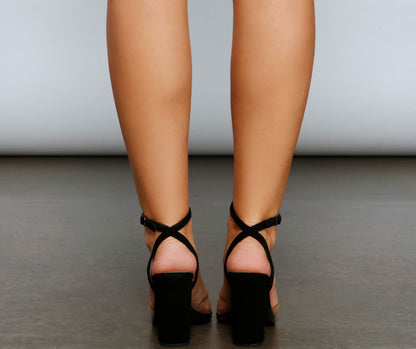 Clear Things Up PVC Strap Block Heels