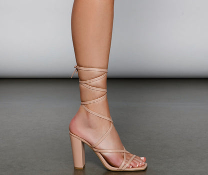 Chic And Polished Lace-Up Heels