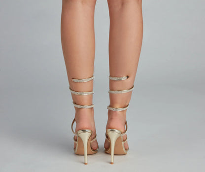 Make It Shine Rhinestone Spiral Stiletto Heels