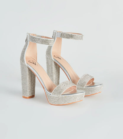 Stroke Of Midnight Rhinestone Heels