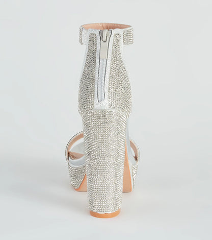 Stroke Of Midnight Rhinestone Heels