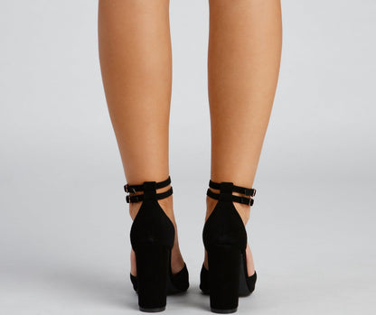 Classic Staples Nubuck Double Strap Heels