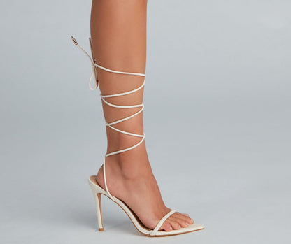 Chic Girl Lace-Up Stiletto Heels